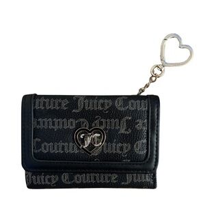Juicy Couture Black Logo Wallet with Heart Charm